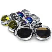 Resim Evomosa 10 Renk Retro Vintage Motosiklet Cruiser Scooter Biker Gözlükleri Harley Bobber Chopper Kaskları İçin 