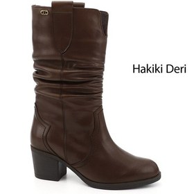 Resim Gönderi(R) Gönderi R Kadın Kahve Antik Kalın Topuklu Körüklü Hakiki Deri Çizme Gkzc13447531 Kahverengi 