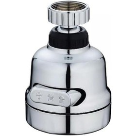 Resim Optana 3 Fonksiyonlu Oynar Başlık Tazyikli Krom Eviye Spiral Batarya Musluk Ucu Çok Renkli 