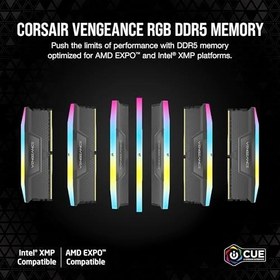 Resim CORSAIR Vengeance RGB Pro SL 32GB (1X32GB) 5600Mhz DDR5 1,25V Ram (CMH32GX5M1B5600Z40) 