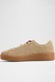 Resim Aldo ADREI - Kadın Gerçek Deri Bej Bağcıklı Platform Sneaker 