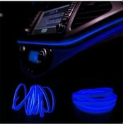 Resim Araç İçi Torpido Şerit Led Mavi Renkli ip Neon 2 Metre 