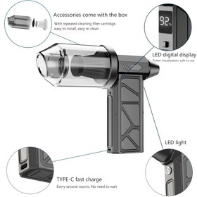Resim Yüksek Hızlı Vortex Üfleyici Fan - Güçlü Taşınabilir El Tipi Turbo Fan, Açık Hava Kampı için, USB Şarj Edilebilir, Fırçasız Motor, Çok Fonksiyonlu Hava Temizleyici, Erkekler ve Arkadaşlar için İdeal Hediye 