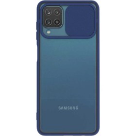 Resim Kzy Samsung Galaxy A22 4g Kapak Lensi Açılır Kapanır Kamera Korumalı Silikon Kılıf - Lacivert 