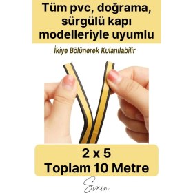 Resim Svein Premium Kapı Pencere Soğuk Toz Sızdırmaz Izolasyon Fitili Kendinden Yapışkanlı Isı Yalıtım 2x5=10 mt 