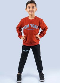 Resim Mnk Baby&Kids Newyork Baskılı Eşofman Takım Mnkdm1001-ny Kiremit 