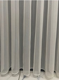 Resim Tül Perde Lüks Amazon Armür Düz Tül Perde 1/2 Seyrek Pile Kurşun Etekli Ekru 