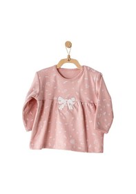 Resim Andywawa Kız Bebek Fiyonk Detaylı Pembe Alt Üst Bebek Takım Ac23066 001 