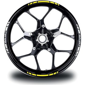 Resim Bajaj Yazılı Kısa Yazısız Kısa Dış Şerit 16'lı Çift Renk Jant Sticker Modeli 