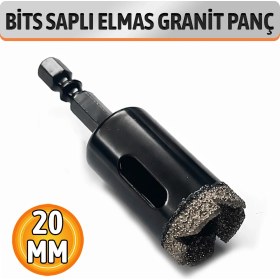 Resim Badem10 Bits Saplı 20 mm Elmas Granit Panç Fayans Beton Delme Ucu Dayanıklı Profosyonel Matkap Uyumlu 