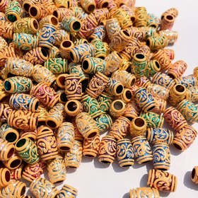 Resim 30 Adet Bohemik Stil Büyük Delik Akrilik Boncuk, Karışık Renk Varil Spacer Boncuk, Dreadlocks, Kolye, Küpe, Anahtarlık ve Mücevher Yapımı DIY El Sanatları Aksesuarları için 
