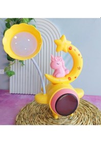 Resim Konyax Çocuk Odası Ay Ve Unicorn Desenli Gece Lambası Renkli 