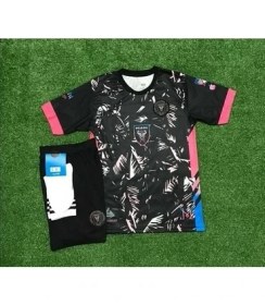 Resim I.n.t.e.r Miami 2023/24 Yeni Sezon Lionel Messi Çocuk Forması 3'lü Set (Black)77 