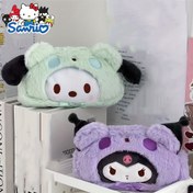 Resim For Kuromi ve for cinnamoroll için Peluş Kalem Kutusu - Yeşil ve Mor Renkli Sevimli Karakter ile Sevimli Kawaii Tasarımı, Okul veya Ofis için Yumuşak Polyester Kırtasiye Düzenleyici, Okul Malzemeleri|Kawaii Kırtasiye|Yumuşak Kumaş Çanta, Kalem Kutusu 