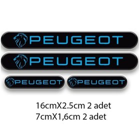 Resim Peugeot 3d Damla 4'lü Oto Sticker Set 4 