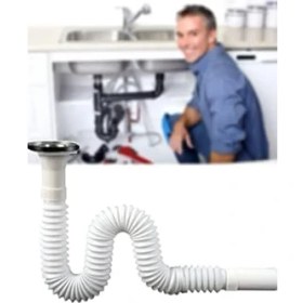Resim Daisy Store Körüklü Lavabo Sifonu Lavabo Gider Borusu 33X80 cm 1410 