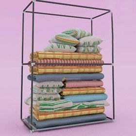 Resim Reyo Panayır Güçlendirilmiş Çelik Yapım Yorgan Hurcu Yüklük Saklama Dolabı Gri Bez Dolap 