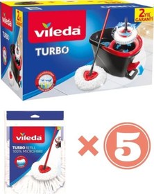 Resim Turbo Pedallı Temizlik Sistemi+5 Adet Mikrofiber Yedek Mop 