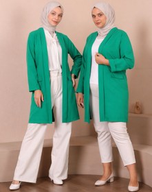 Resim Ferace Kadın Uzun Blazer Ceket - Şık & Rahat Tasarım 