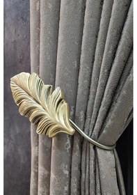 Resim Çınar Yaprak Perde Renso Altın Gold 