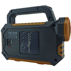 Resim Gold Silver GS490 15w Güneş Enerjili Powerbank Özellikli Çok Fonksiyonlu Işıldak Feneri Siyah 