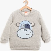 Resim Erkek Bebek Hayvan Figürlü Sweatshirt 