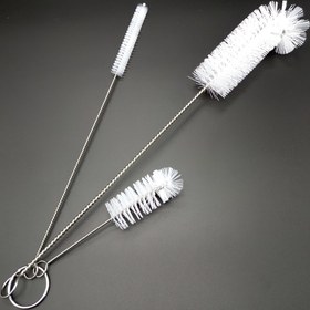 Resim 3'lü Çok Amaçlı Temizlik Fırçaları Saplı, Mutfak Boruları, Pipetler, Dekanterler, Musluklar ve Tüpler için Metal & Plastik Şişe Fırçaları - Elektrik Gerektirmez 