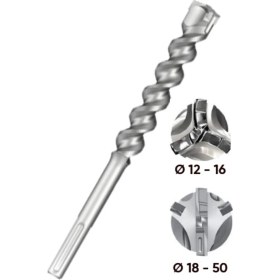 Resim Vesta Kaft Tam Elmas Kafalı Sds-Max Delici Uc - 18×340 