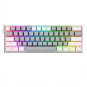Resim Redragon K617-RGB 16,8 Milyon Rgb Aydınlatma, Red Switch Fizz%60 Q Türkçe Kablolu Mekanik Oyuncu Klavyesi Gri Beyaz 