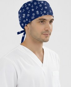 Resim ÇİZGİ MEDİKAL Çapa Desenli Bone (Cotton Likra Kumaş) 