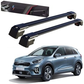 Resim Kia Niro 2017-2024 Thunder Carrier Siyah Kilitli Ara Atkı Cross Bar Taşıyıcı Tavan Barı 