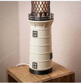 Resim Fibrika Store Deniz Feneri Dekoratif Gece Lambası - Mat Yüzeyli Modern Işık Beyaz 