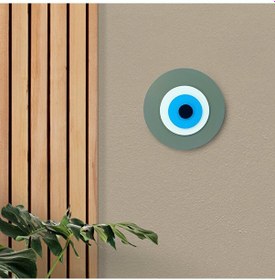 Resim Minimalist Vizon Nazar Boncuğu El Yapımı Ahşap Büyük Nazarlık 15 