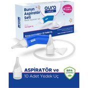 Resim Bebek Burun Aspiratörü Ve 10 Adet Yedek Uç - Burun Temizleme Aspiratör Seti 