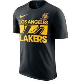 Resim Los Angeles Lakers NBA Erkek Siyah Basketbol T-Shirt HQ0591-010 