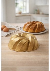 Resim Mozaik Döküm Kek Kalıbı 26cm Gold Gold 