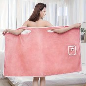 Resim 1 adet Kadın Lüks Yumuşak Emici Bornoz - 300g/ Kalın Peluş Mor Bornoz ile Sevimli Düğme Detayı, Ev Konforu ve Şık Mayo için Mükemmel, Yetişkinler, Plaj Giyimleri, Rahat Dokulu, Yüksek Kaliteli Kumaş, Yıkama Bezleri 