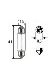 Resim 41mm C10w Sofit Halojen Oto Ampul 12v 2adet 