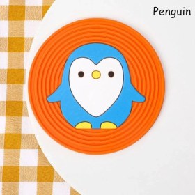 Resim Wangchuang Penguen Gösterisi Olarak Karikatür Kedi Şekilli Silikon Yemek Masası Placemat Coaster Mutfak Aksesuarları Mat Bardak Kupa Isıya Dayanıklı Hayvan Kahve Içecek Pedi (Yurt Dışından) 