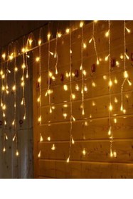 Resim Geltoptan Dekoratif Saçak Led Yüksek Işık Eklenebilir 4.5 Metre Işık Ip Perde Sarkıt Yılbaşı Süs Işık 