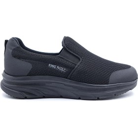 Resim King Paolo K1114 Memory Foam Erkek Tekstil Siyah Bağcıksız Spor Yürüyüş Ayakkabı 