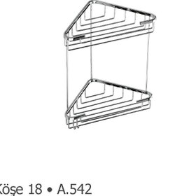 Resim Duxxa Duşakabin Köşe Rafı 18X18 (Prinç Malzeme ) 