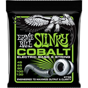 Resim Ernie Ball 2736 Cobalt Regular Slinky 5-String Bas Gitar Teli (45-130) 