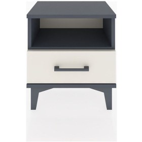 Resim Arges Komodin Tek Raflı Tek Çekmeceli 44x30x48 Antrasit-aytaşı Antrasit 