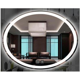 Resim GLOBAL LED MIRROR 73x93 Cm Dokunmatik Tuşlu Buğu Yapmayan Ledli Elips Banyo Aynası 