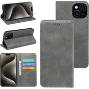 Resim Dancemonkey Uyumlu Manyetik Kılıf Kartlık Iphone Gri Yumuşak Deri Dana Cep 7 16 001 Bd Gri 