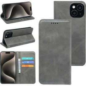 Resim Dancemonkey Uyumlu Manyetik Kılıf Kartlık Iphone Gri Yumuşak Deri Dana Cep 7 16 001 Bd Gri 