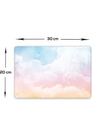 Resim Decorita Renkli Bulutlar | Cam Kesme Tahtası - Cam Kesme Tablası | 20 cm x 30 cm 