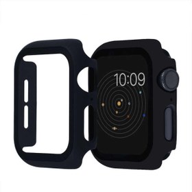 Resim Apple Watch 40 Mm Uyumlu Kasa Ve Ekran Koruyucu Sert Silikon Renkli 360 Tam Koruma Gard 01 Siyah 