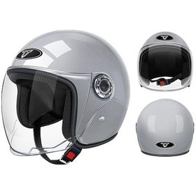Resim Ankatek Eternal Luck Yetişkin Dört Mevsim Açık Motosiklet Kaskı Gri Gri - 2xl Gri 